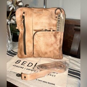 NWT Bed Stu Aiken Leather Crossbody Convertible Bag OATS DD Retail $280